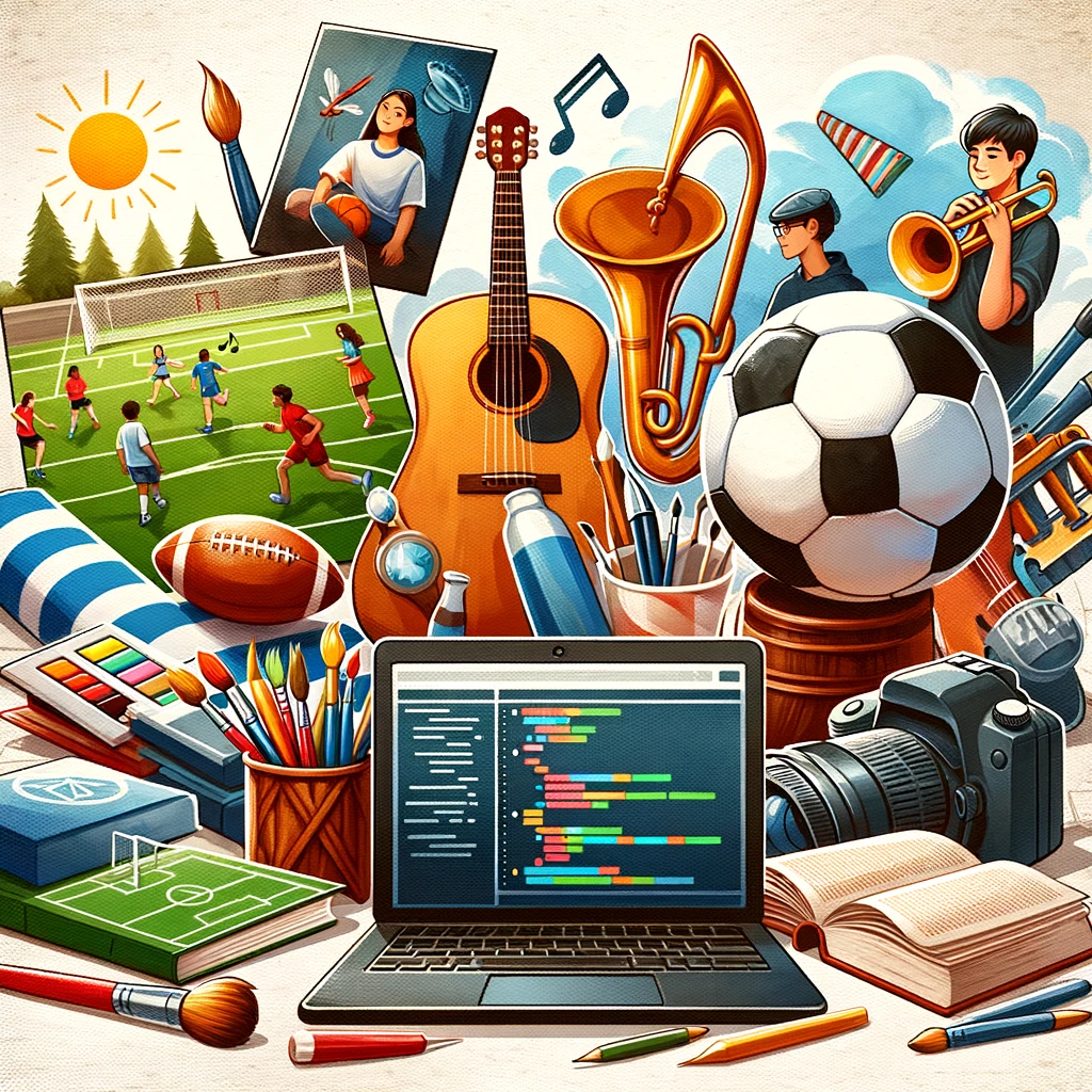 Students engaged in extracurricular activities